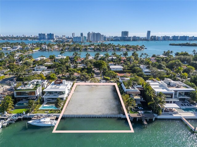 228302 W Dilido Dr, Miami Beach, FL 33139 - bird's eye view of skyline and a nearby body of water