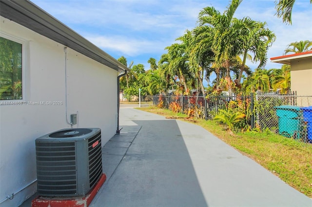 view of patio featuring central AC unit