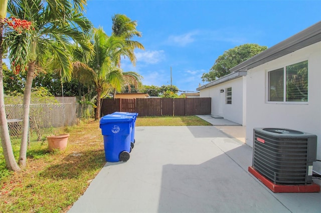 view of patio featuring central AC unit