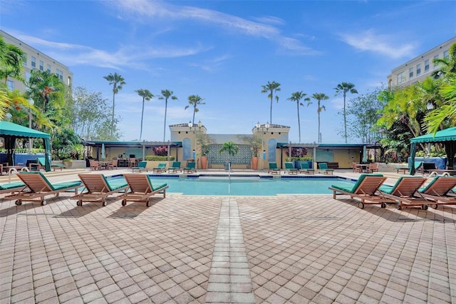 view of pool with a patio area