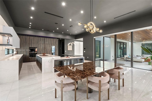 dining room featuring a chandelier