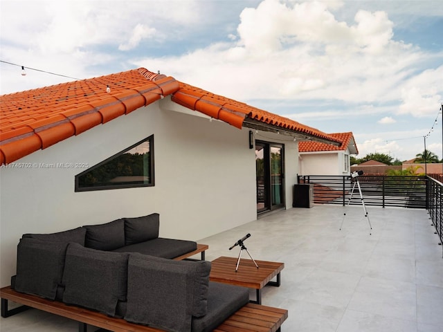 view of patio featuring an outdoor living space