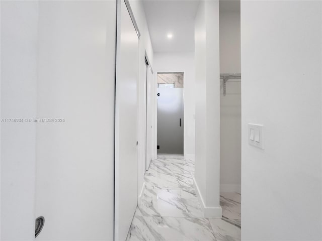 312 SE Via Sangro Prt, St Lucie, FL 34952 - corridor featuring light marble finish flooring and recessed lighting