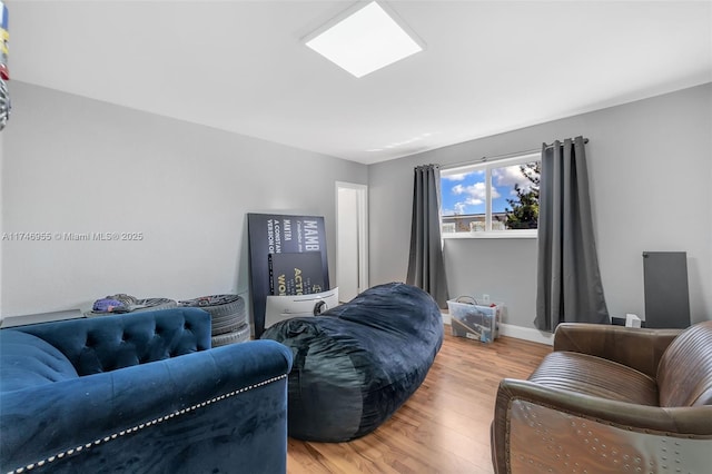 living room with hardwood / wood-style floors