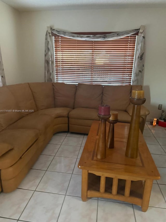 view of tiled living room