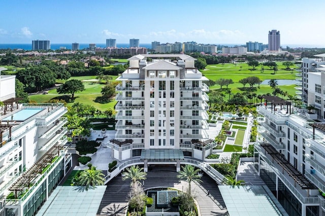 aerial view with a view of city