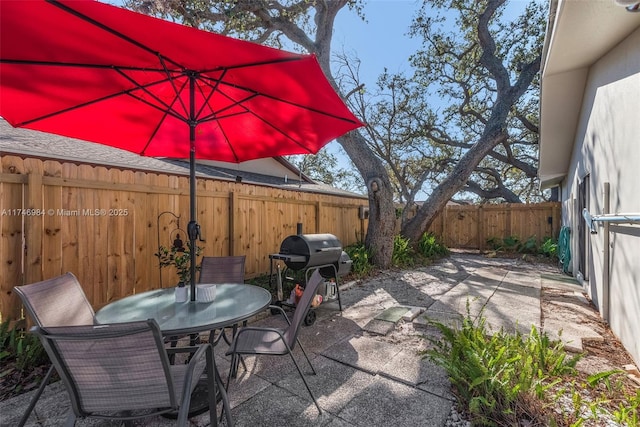 view of patio with grilling area