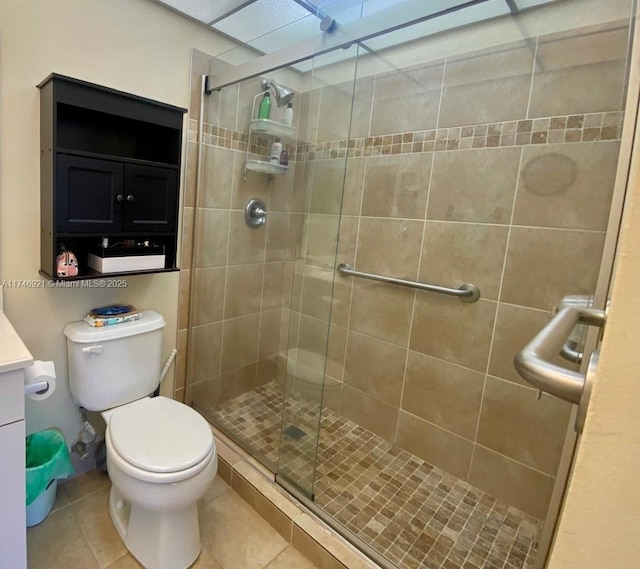 7128 Ashmont Cir Unit 207, Tamarac, FL 33321 - full bathroom featuring a shower stall, tile patterned flooring, and vanity