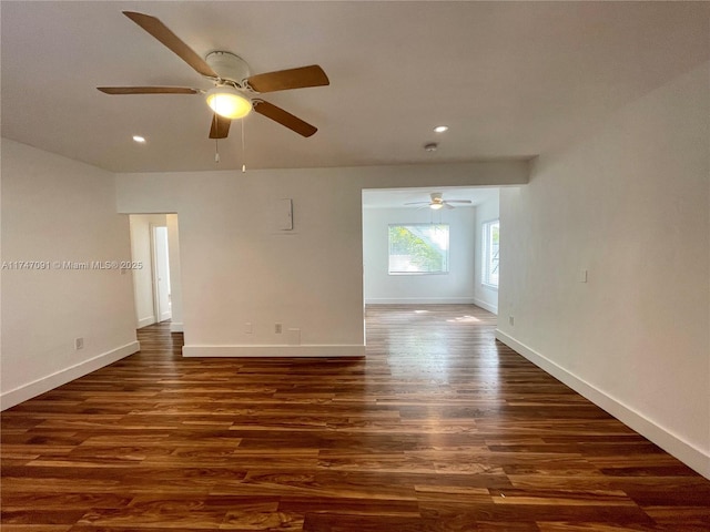 unfurnished room featuring dark hardwood / wood-style floors