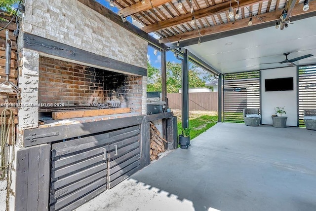 view of patio / terrace with ceiling fan