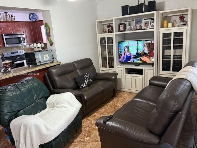 view of tiled living room