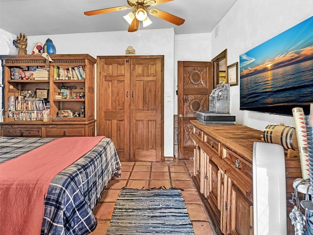 6200 SW 112th St, Pinecrest, FL 33156 - bedroom featuring ceiling fan and light tile patterned floors