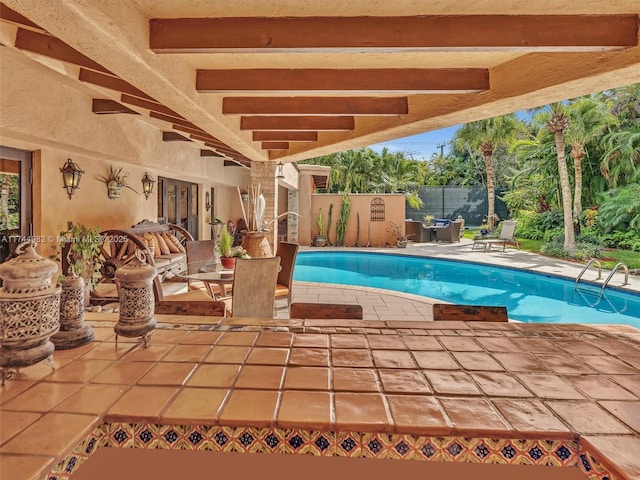 6200 SW 112th St, Pinecrest, FL 33156 - view of swimming pool featuring a patio and a fenced backyard