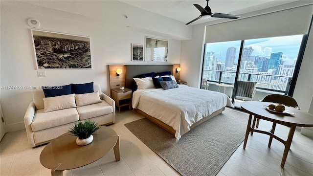 bedroom featuring ceiling fan