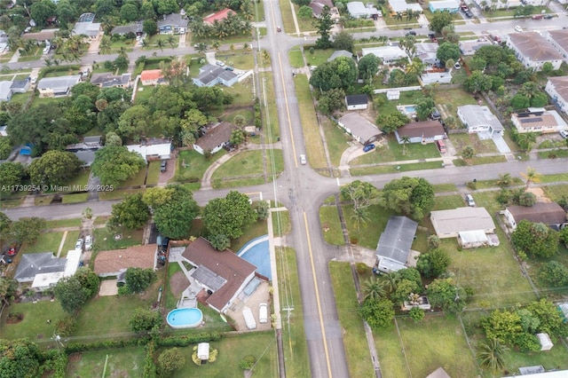 birds eye view of property with a residential view
