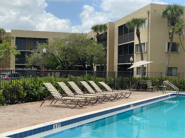 view of pool with fence