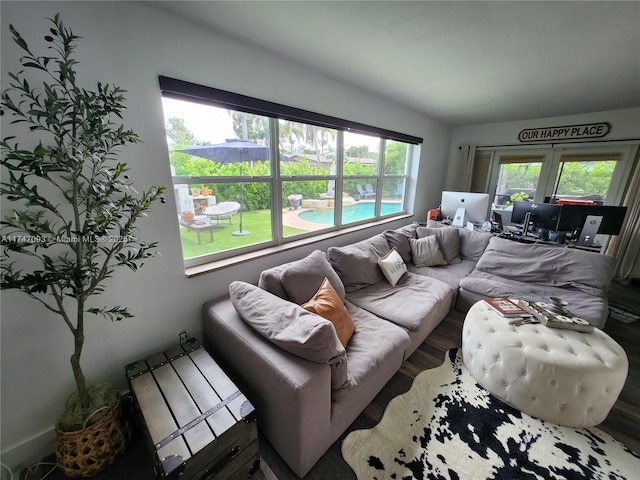 living room featuring hardwood / wood-style floors