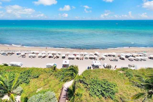 water view featuring a beach view