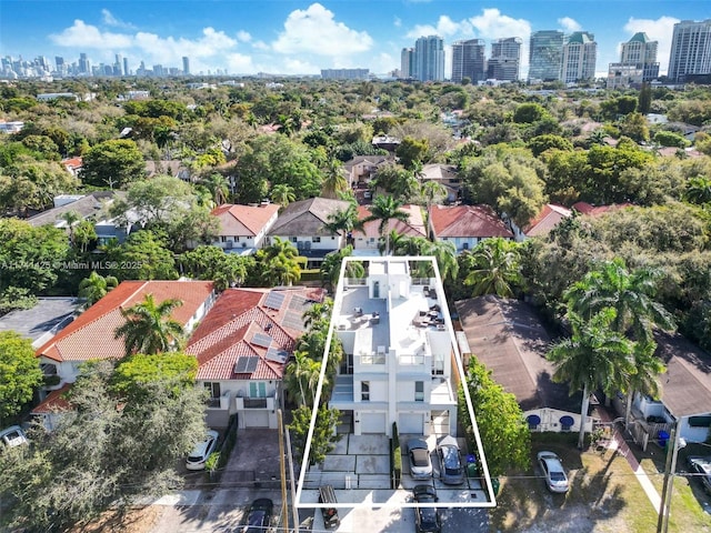 aerial view featuring a view of city