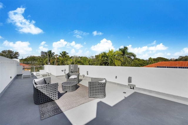 view of patio / terrace with outdoor lounge area and a fenced backyard