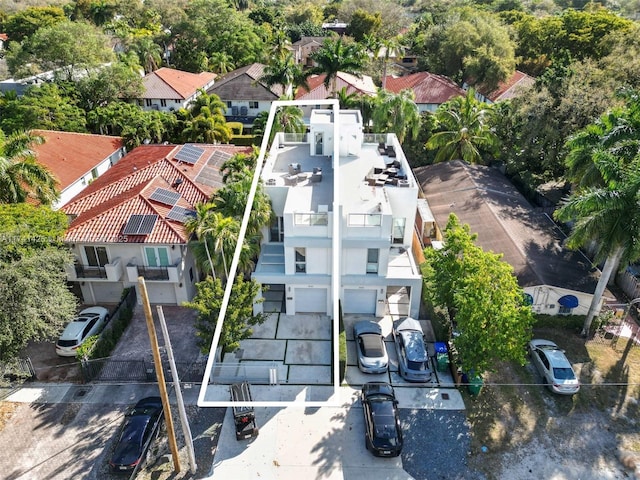 drone / aerial view with a residential view