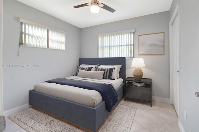 bedroom with ceiling fan