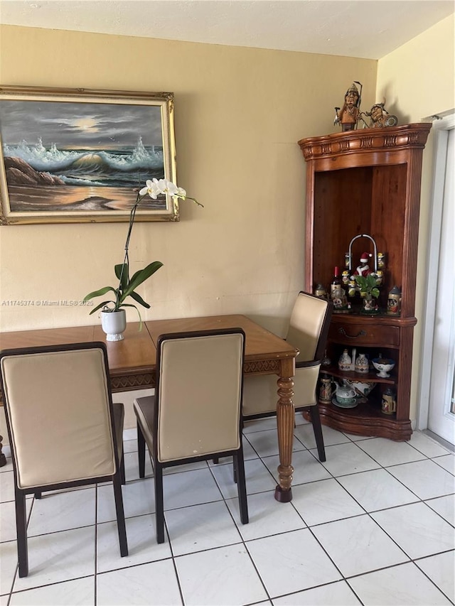 view of tiled dining room