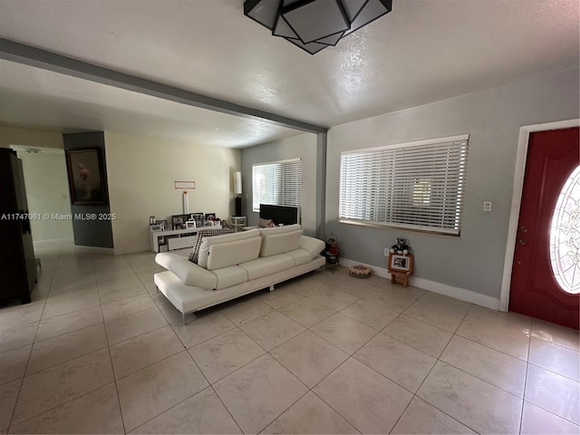 view of tiled living room