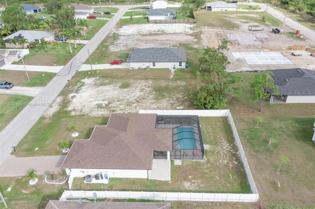 aerial view with a residential view