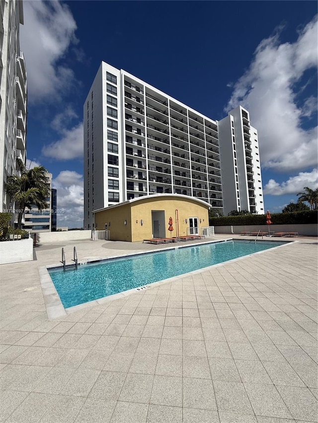 view of pool with a patio area