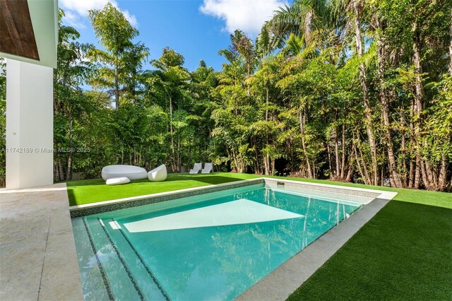 335 W 46th St, Miami Beach, FL 33140 - view of swimming pool featuring a yard