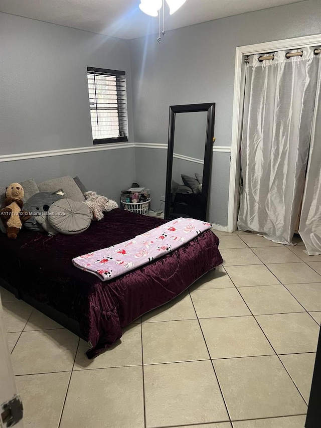 view of tiled bedroom