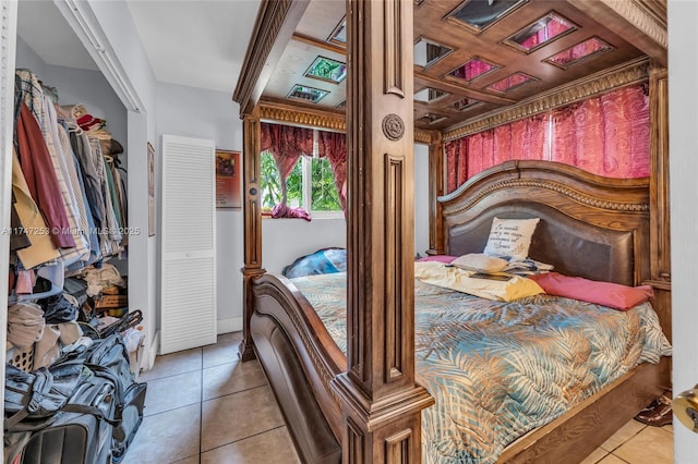 bedroom featuring light tile patterned floors