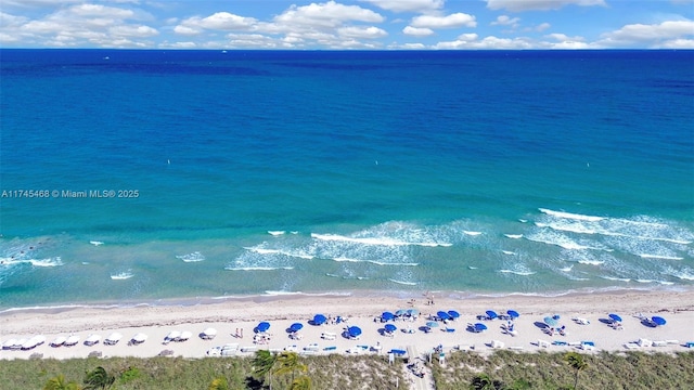 view of water feature featuring a view of the beach