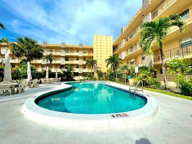 view of pool with a patio