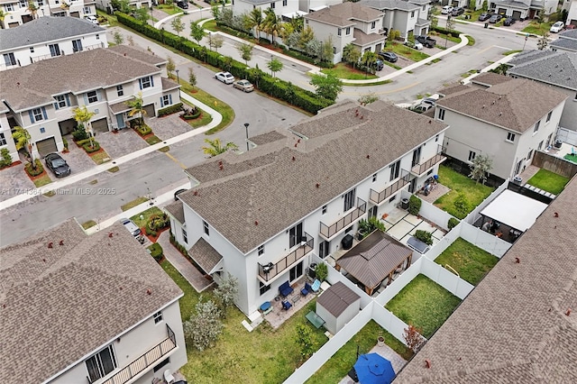 drone / aerial view with a residential view