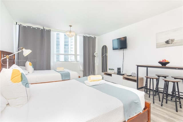 bedroom featuring light hardwood / wood-style flooring