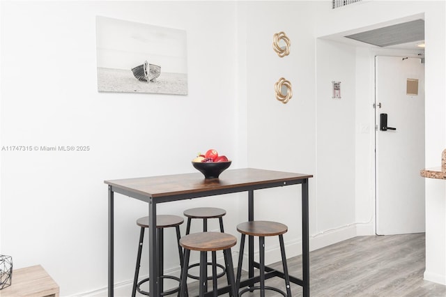 interior space featuring light wood-type flooring