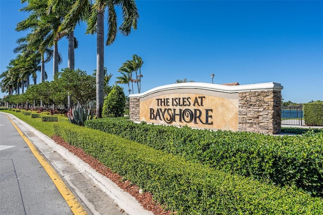 view of community sign