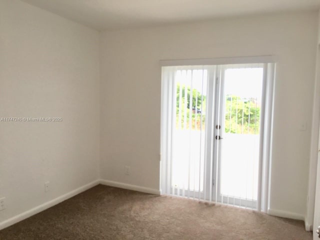 unfurnished room with carpet flooring