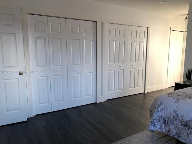 862 NW 132nd Ct, Miami, FL 33182 - bedroom with multiple closets and dark wood-style floors