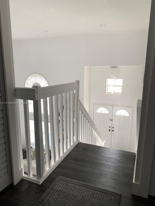 862 NW 132nd Ct, Miami, FL 33182 - entryway with an inviting chandelier, plenty of natural light, and wood finished floors
