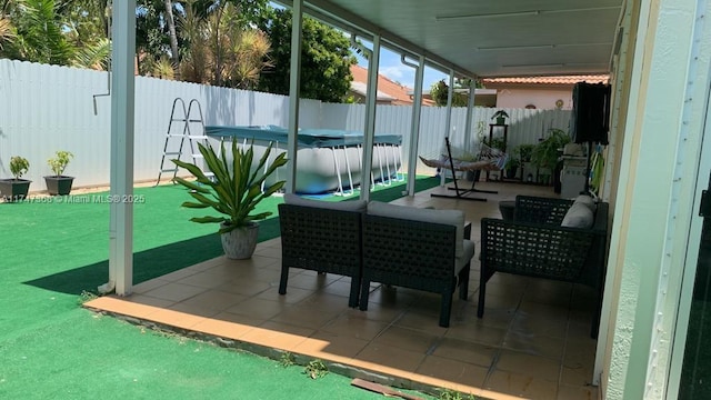 862 NW 132nd Ct, Miami, FL 33182 - view of patio / terrace with a fenced backyard and a fenced in pool