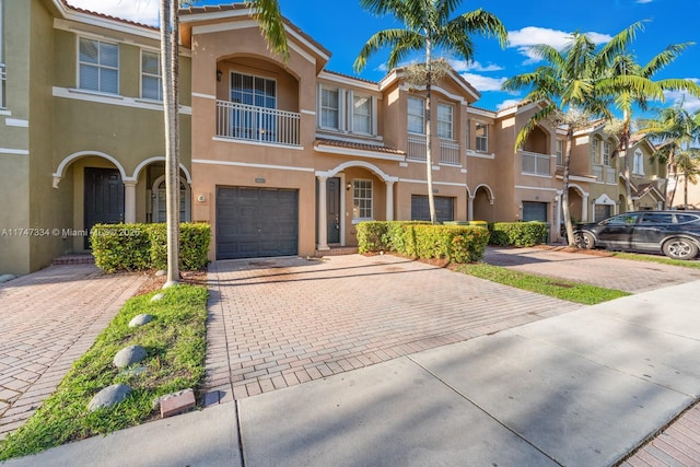 view of front of home with a garage