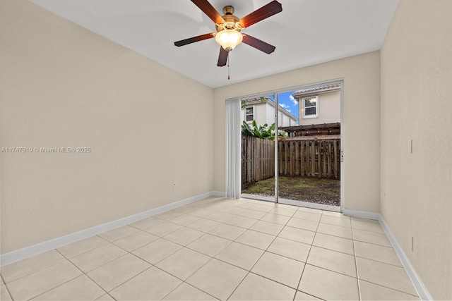 spare room featuring ceiling fan