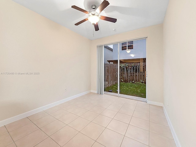 unfurnished room with ceiling fan