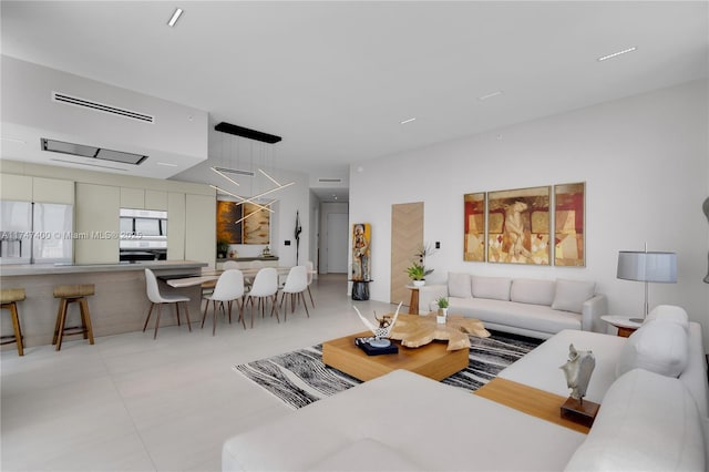 view of tiled living room