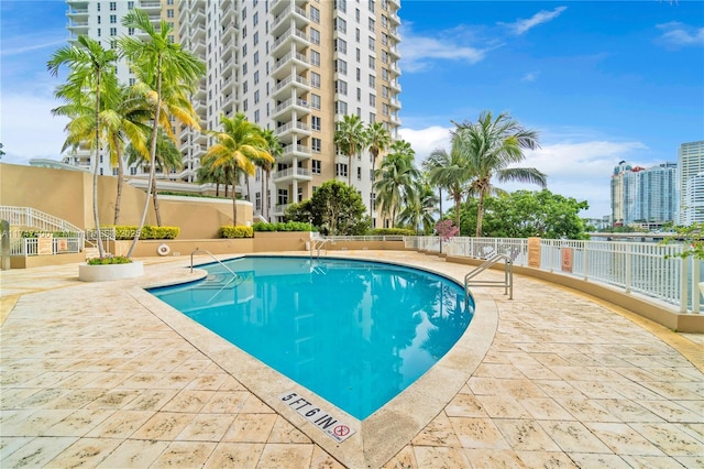 view of pool with a patio area