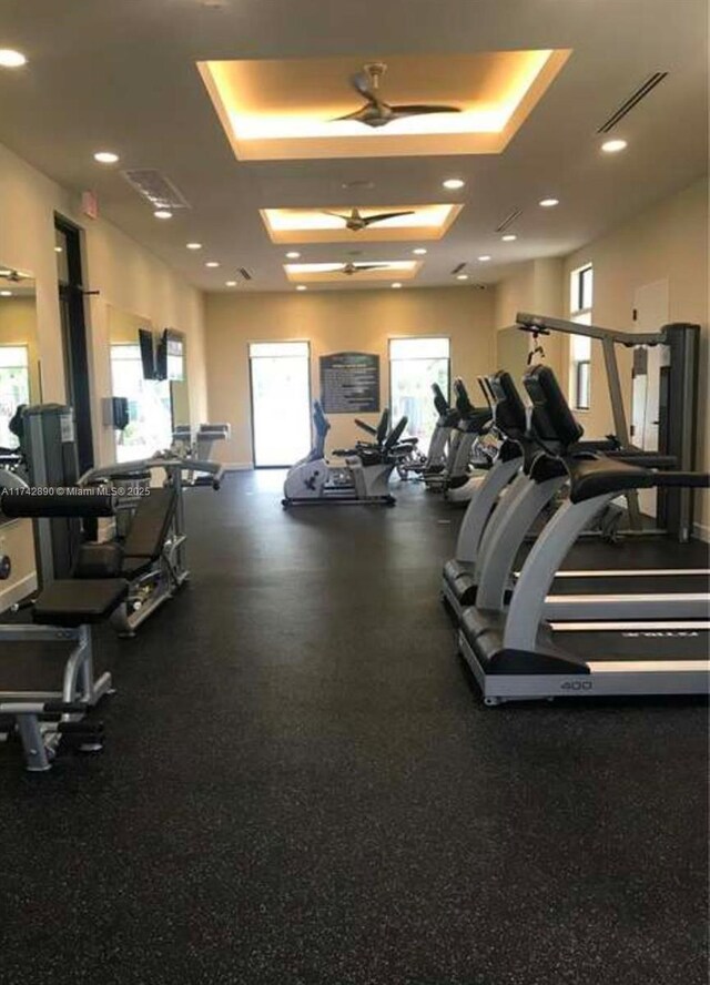 15124 SW 176th Ter, Miami, FL 33187 - workout area with plenty of natural light and recessed lighting