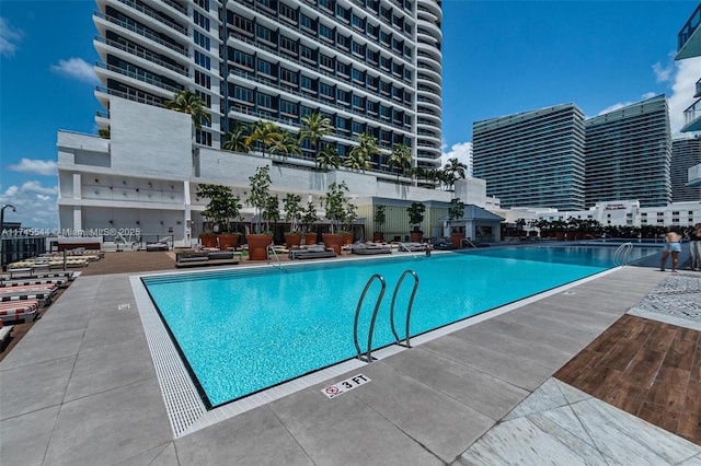 view of pool with a patio area